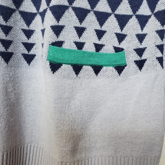 Title Nine Women Blue and Green Turtleneck Half Zip Wool Blend Sporty Sweater. - Picture 5 of 8